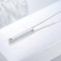 TOUPOP Sterling Silver Opal Necklace Vertical Bar Faith Hope Love Heartbeat Birthday Gift-0-4