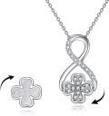 wholesale 925 Sterling Silver Clover Infinity Pendant Necklace for Women Gifts Jewelry 4Ò¶²ÝÎÞÏÞµõ×¹ÏîÁ´Å®ÊÎÆ·ÀñÎï-0-0