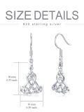 TOUPOP 925 Sterling Silver Celtic Knot Dangle Drop Earrings Irish Jewelry Gifts-0-3