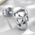 wholesale 925 Sterling Silver CZ Skull Stud Earrings for Women and Men-0-1
