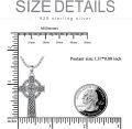 wholesale 925 Sterling Silver &  Irish Cross with Celtic Knots and Shamrock Design Pendant on 24 Chain-0-4