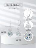 wholesale 925 Sterling Silver Celtic Knot Tree of Life Drop Dangle Leverback Earrings with Abalone Shell Centerpiece-0-4