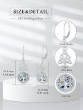 wholesale 925 Sterling Silver Celtic Knot Tree of Life Drop Dangle Leverback Earrings with Abalone Shell Centerpiece-0-4