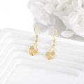 wholesale 14K Gold Teardrop Sunflower Drop Earrings with Cubic Zirconia - Gift Ideas for Her-0-1