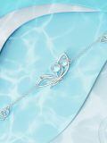 wholesale 925 Sterling Silver Lotus Flower Bracelet With Blue Gemstone Accents-0-3