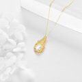 wholesale 14K Gold Pearl & Cubic Zirconia Phoenix Pendant Necklace for Women Girls-0-3