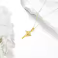 wholesale 14K Gold Mom Heart & Cross Pendant Necklace Wholesale - Religious Gifts for Women-0-3