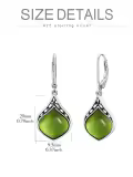 TOUPOP Sterling Silver Natural Gemstone Vintage Irish Celtic Teardrop Dangle Earrings-0-5