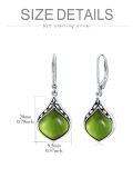 TOUPOP Sterling Silver Natural Gemstone Vintage Irish Celtic Teardrop Dangle Earrings-0-5
