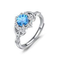 wholesale 925 Sterling Silver Rings Wholesale With Pink Crystal Center Stone Surrounding Diamonds-12-December