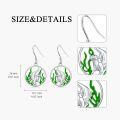 wholesale 925 Sterling Silver Sea Otter with Seaweed Circle Dangle Drop Earrings  for Women Girls-0-2