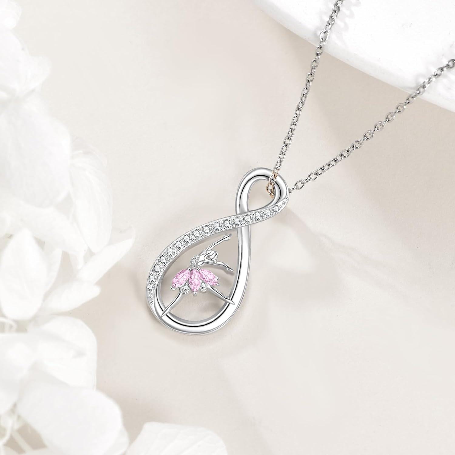 Sterling Silver Ballerina Dance Necklace Ballet Jewelry Dancer Gift-0-5