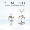wholesale TOUPOP Sunflower Necklace 925 Sterling Silver Tree Of Life Sunflower Pendant Necklace With Crystal Birthday Christmas Jewelry Gifts For Women -0-3