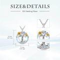 TOUPOP Sterling Silver Crystal Sunflower Tree Of Life Pendant Necklace-0-3