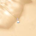 wholesale 14k White Heart Shape Cz Lab Diamond Pendant Necklace With Round Pearl-0-1