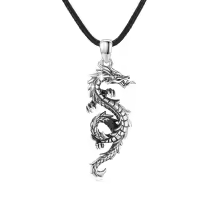 wholesale 925 Sterling Silver Dragon Pendant Necklaces Wholesale for Men Women Valentines Day Gifts-A-0001
