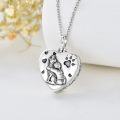 wholesale 925 Sterling Silver Heart Shaped Pet Urn Pendant for Dogs Cats Always in My Heart Memorial Keepsake Jewelry with Funnel and Fill Tool-0-3