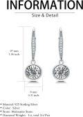 wholesale 925 Sterling Silver Moissanite Leverback Earrings, 2.0ct D Color SI1 Clarity, Classic Bezel Set-0-4