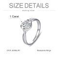 TOUPOP Sterling Silver D Color Vvs1 Moissanite Engagement Wedding Promise Rings-0-3
