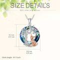 wholesale Sterling Silver Crystal Abalone Shell Animal Pendant Tree of Life Necklace-0-51