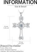 wholesale 925 Sterling Silver with White Cubic Zirconia Accent Celtic Knot Cross Pendant Necklace for Women-0-1