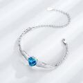 wholesale 925 Sterling Silver Birthstone Angel Wings Heart Bracelet for Women Mother s Day Gift-0-4