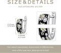 wholesale 925 Sterling Silver Black Enamel Daisy & Sunflower Huggie Hoop Earrings for Women Gift Boxed-0-3