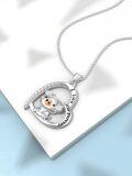 wholesale 925 Sterling Silver Pig Opal Heart Love Forever Pendant Necklace for Women-0-5