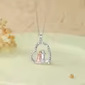 TOUPOP Sterling Silver Heart Sisters Pendant Necklace-0-4