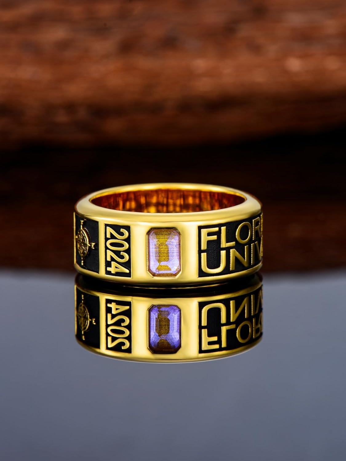 925 Sterling Silver Birthstone Men s High School Class Ring Customizable Graduation Jewelry Gift-0-2