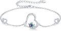 wholesale 925 Sterling Silver Heart and Opal Sea Turtle Charm Anklet Beach Jewelry for Women Girls 7-8 Adjustable Chain Length-0-0