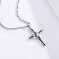 wholesale 925 Sterling Silver & 316L  Butterfly Cross Pendant with Adjustable Chain-0-2