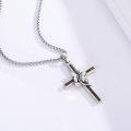 wholesale 925 Sterling Silver Brown Cross Butterfly Cubic Zirconia Pendant Necklace For Women-0-2