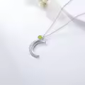 TOUPOP Sterling Silver Citrine Moon Pendant Necklace-0-4