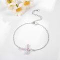 wholesale 925 Sterling Silver Pink Crystal Heart Butterfly Cross Bracelet for Women Girls-0-2