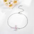 wholesale 925 Sterling Silver Pink Crystal Heart Butterfly Cross Bracelet for Women Girls-0-2