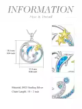 TOUPOP Sterling Silver Opal Dolphin Ocean Wave Pendant Necklace-0-3