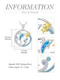 TOUPOP Sterling Silver Opal Dolphin Ocean Wave Pendant Necklace-0-3