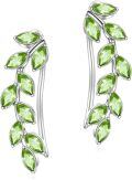 wholesale Sterling Silver Austrian Crystal Leaf Ear Climbers Hypoallergenic Earrings for Sensitive Ears-0-42