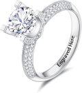 wholesale TOUPOP Personalized Moissanite Wedding Rings For Women, D Color Vvs1 Clarity Lab Created Diamond Promise Rings 925 Sterling Silver 18k Gold Plated Moissanite Engagement Rings Gift For Wife Girlfriend -0-0