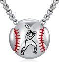 wholesale 925 Sterling Silver Baseball Player Pendant Necklace Sports s for Men & Women-0-0