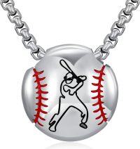 wholesale 925 Sterling Silver Baseball Player Pendant Necklace Sports s for Men & Women-02-silver