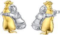 wholesale Silver 925 Sterling Silver Animal Stud Earrings Dog Penguin Gold Plated  for Women Girls-Labrador