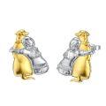 wholesale Silver 925 Sterling Silver Animal Stud Earrings Dog Penguin Gold Plated  for Women Girls-0-0