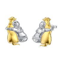 wholesale Silver 925 Sterling Silver Animal Stud Earrings Dog Penguin Gold Plated  for Women Girls-Labrador