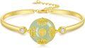 wholesale 14K Gold Plated Sterling Silver Jade Bracelet for Women Lotus Sunflower Tree of Life Hummingbird Dragonfly Bee Butterfly Cat Birthday Mothers Day Gifts for Mom Grandma-0-17