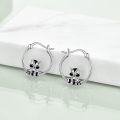 wholesale 925 Sterling Silver Raccoon Animal Hoop Earrings Gift for Women Girls Jewelry Accessories-0-1