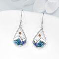 wholesale 925 Sterling Silver Mountain Teardrop Abalone Shell Drop Earrings for Women Christian Gifts for Mom-0-1