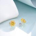 wholesale Hypoallergenic Gold Plated S925 Sterling Silver & Austria Crystal Sunflower Earrings, Lead & Nickel Free, 0.38x0.35, Gift Box-0-4