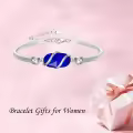 TOUPOP 925 Sterling Silver Gemstone Bracelet Bangle for Women-0-3